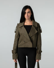 Cropped trench jacket