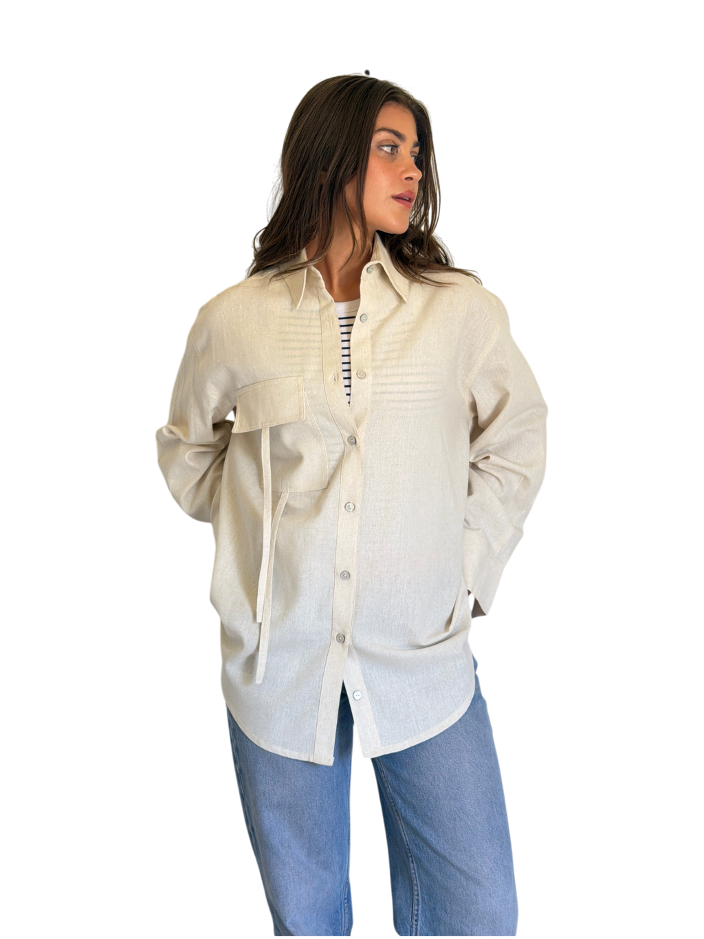 Beige Linen Shirt
