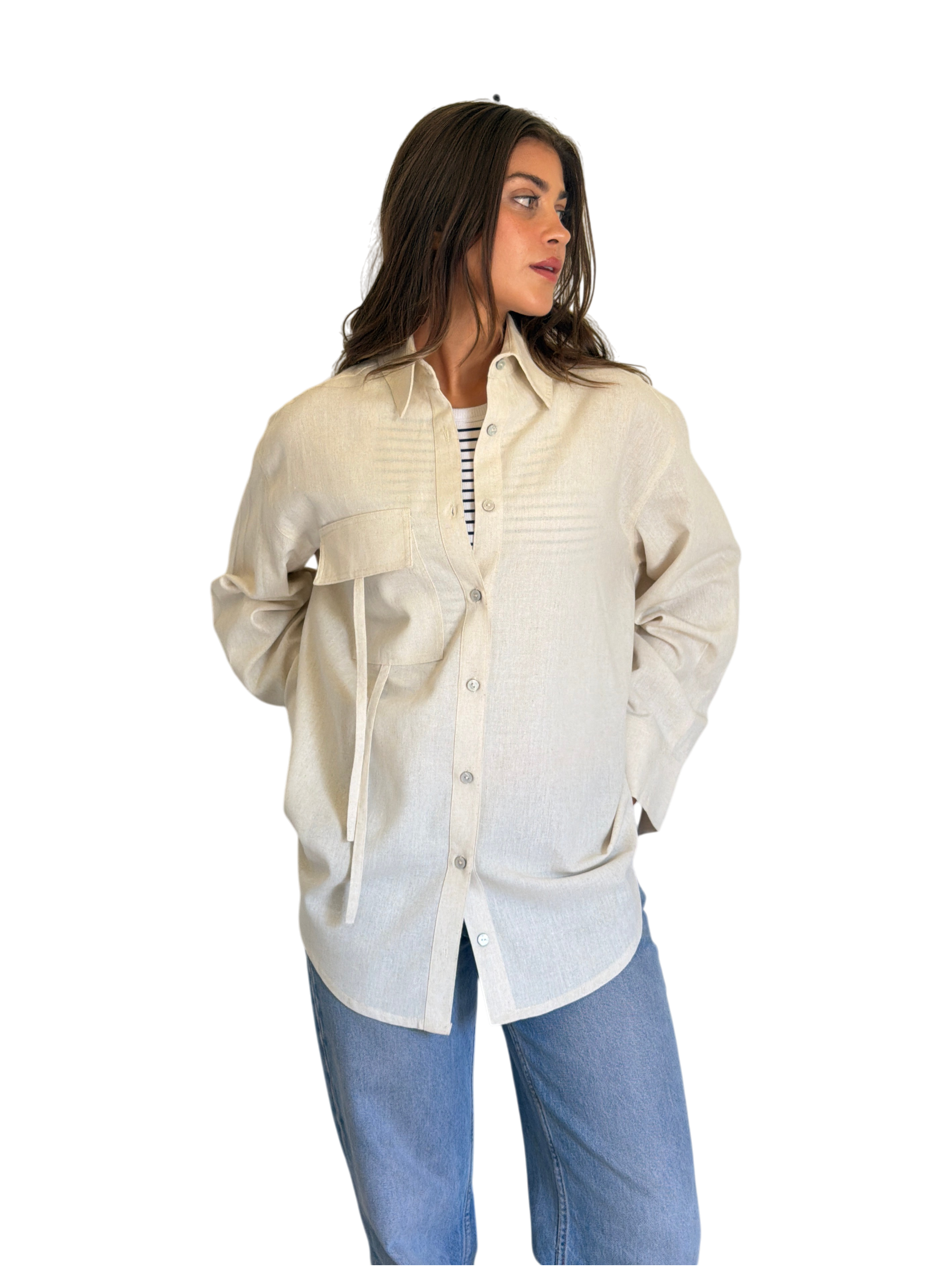 Beige Linen Shirt