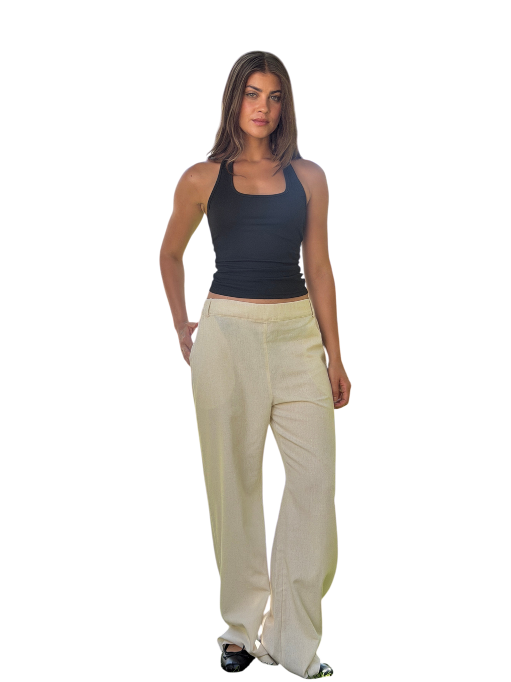 Beige Linen Pants