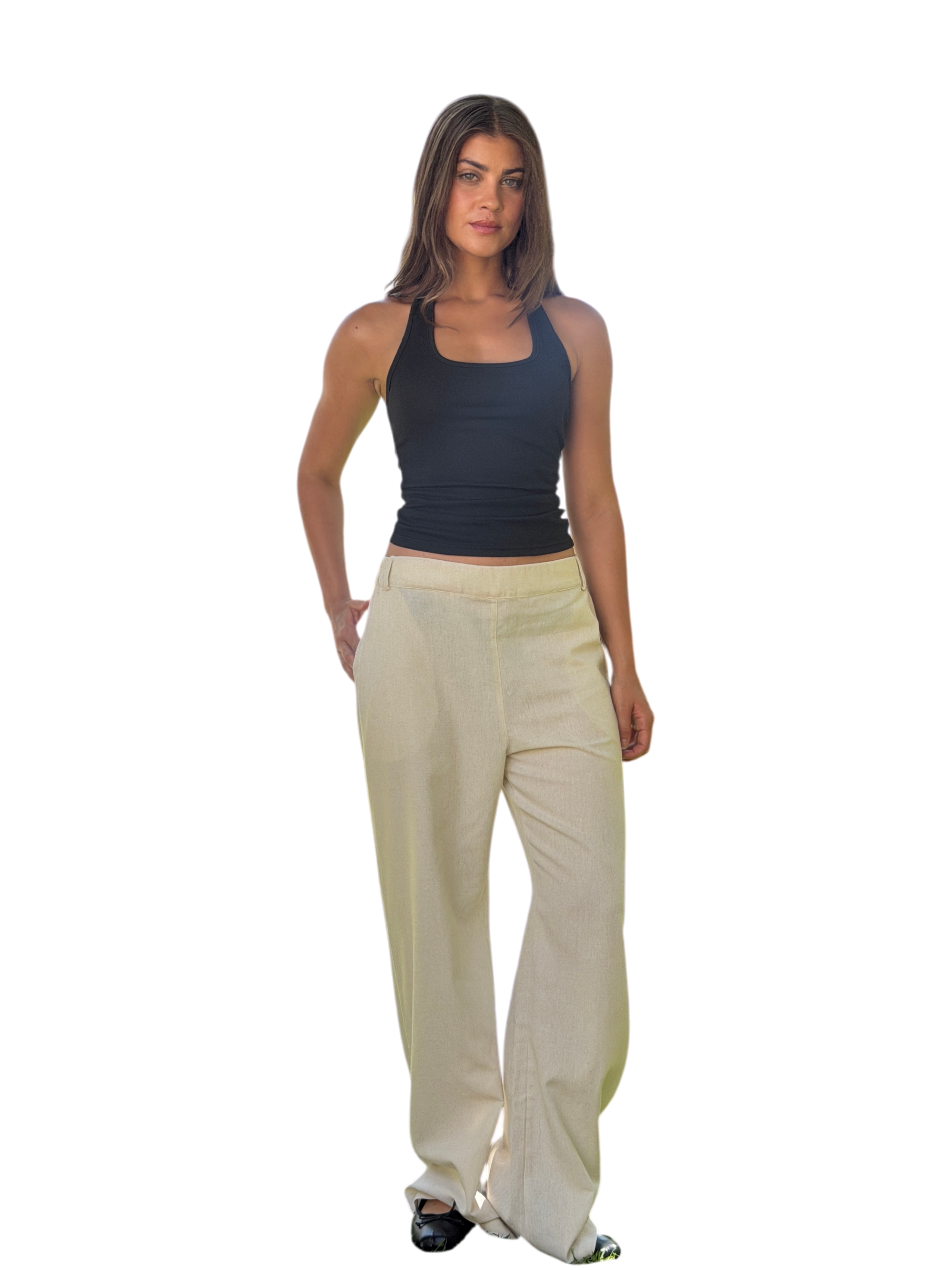 Beige Linen Pants