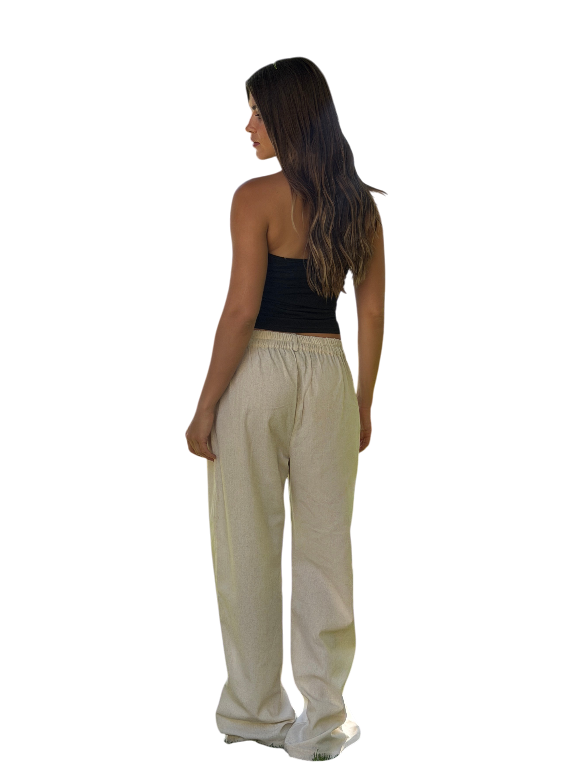 Beige Linen Pants