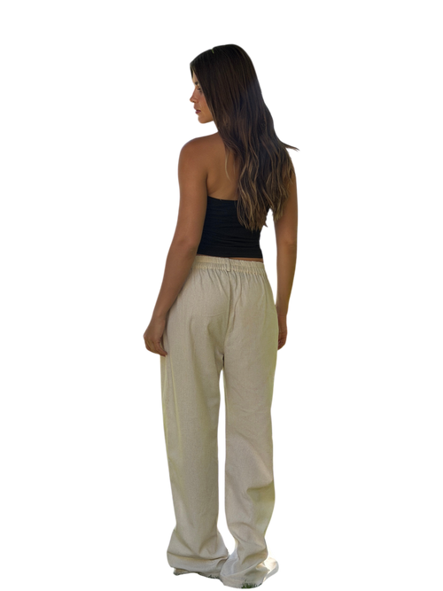 Beige Linen Pants