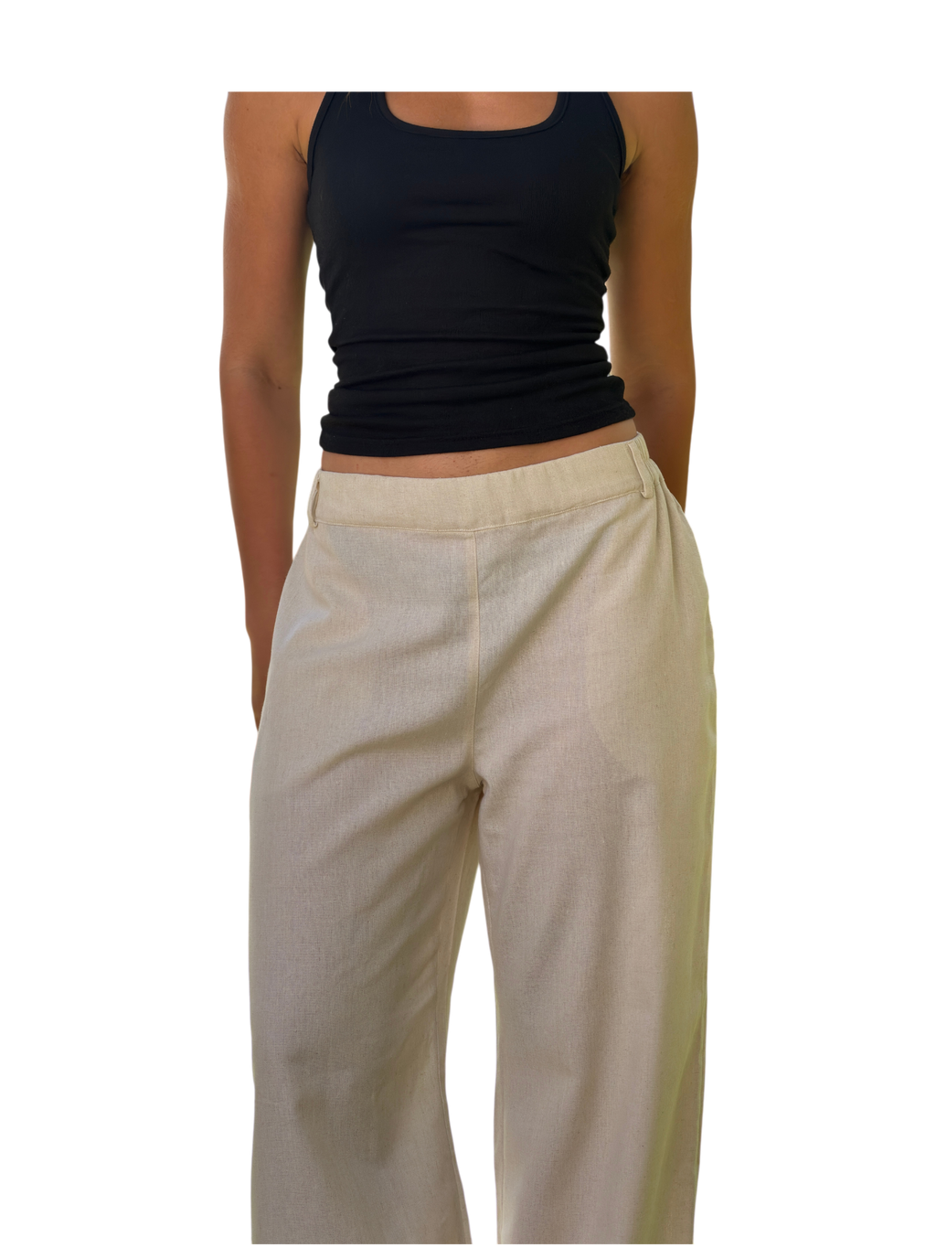 Beige Linen Pants