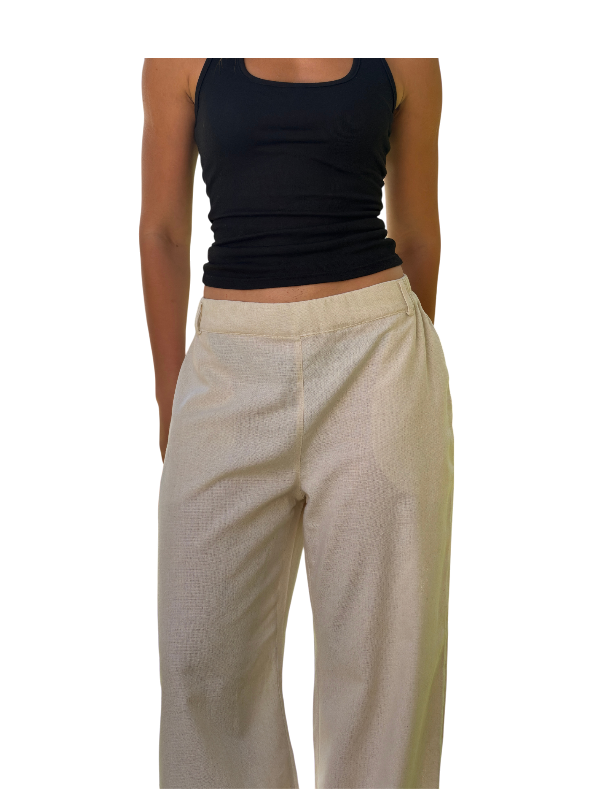 Beige Linen Pants