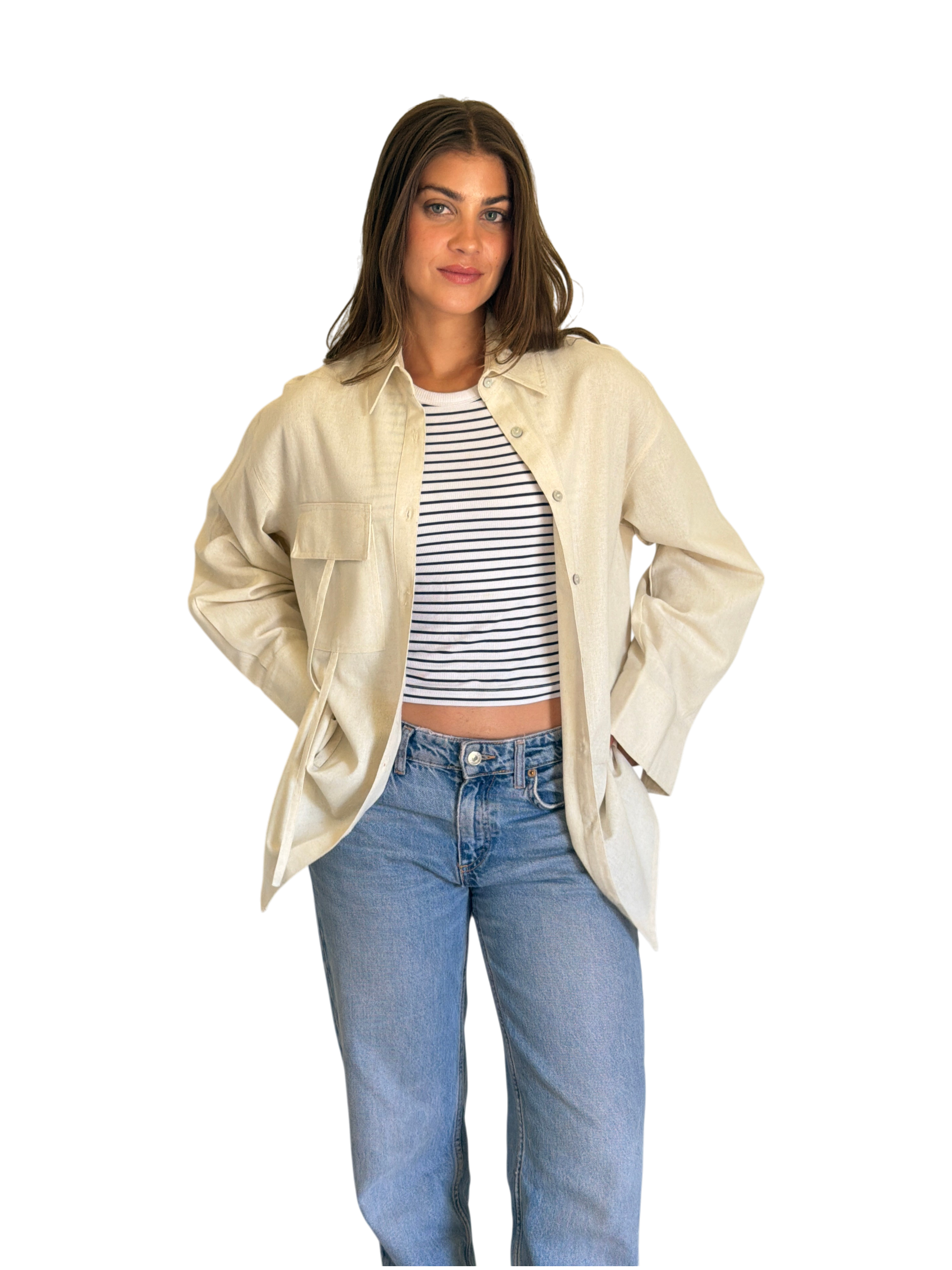 Beige Linen Shirt