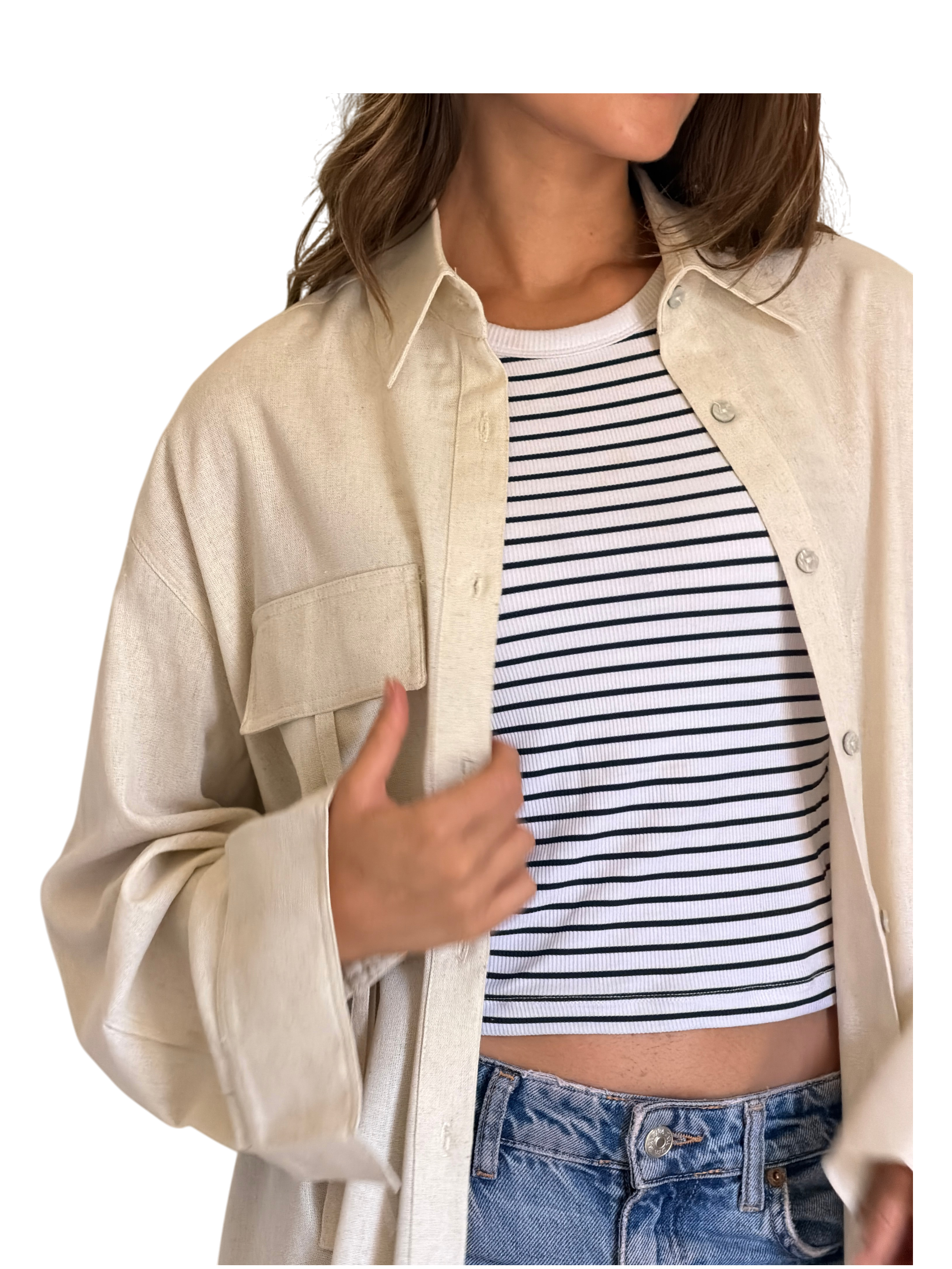 Beige Linen Shirt