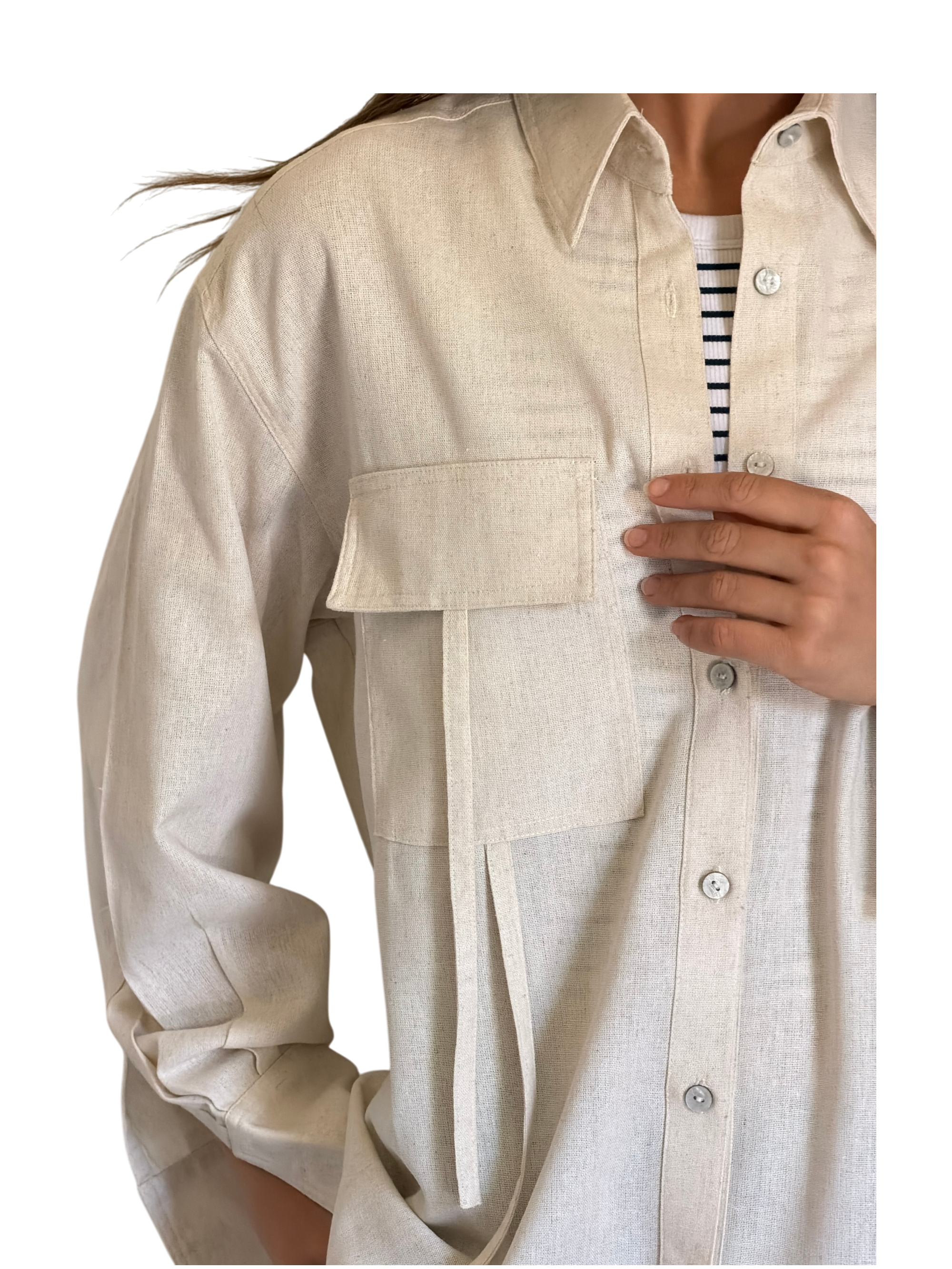 Beige Linen Shirt