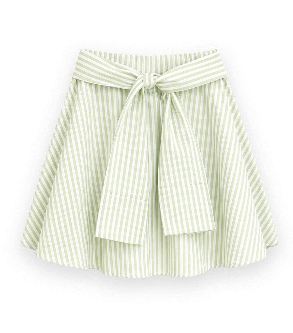 Overshirt Skirt - Striped Green
