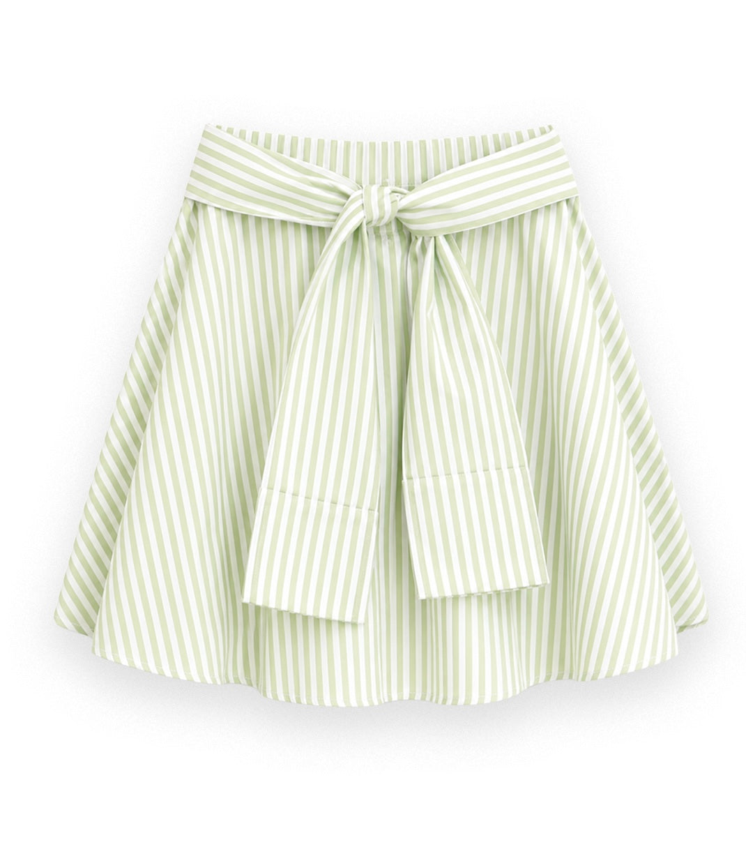 Overshirt Skirt - Striped Green