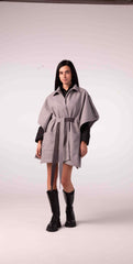 DOUBLE-FACE WINTER CAPE — GREY
