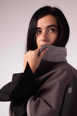 DOUBLE-FACE WINTER CAPE — GREY