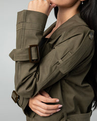 Cropped trench jacket