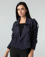 Cropped trench jacket Navy