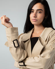 Cropped trench jacket