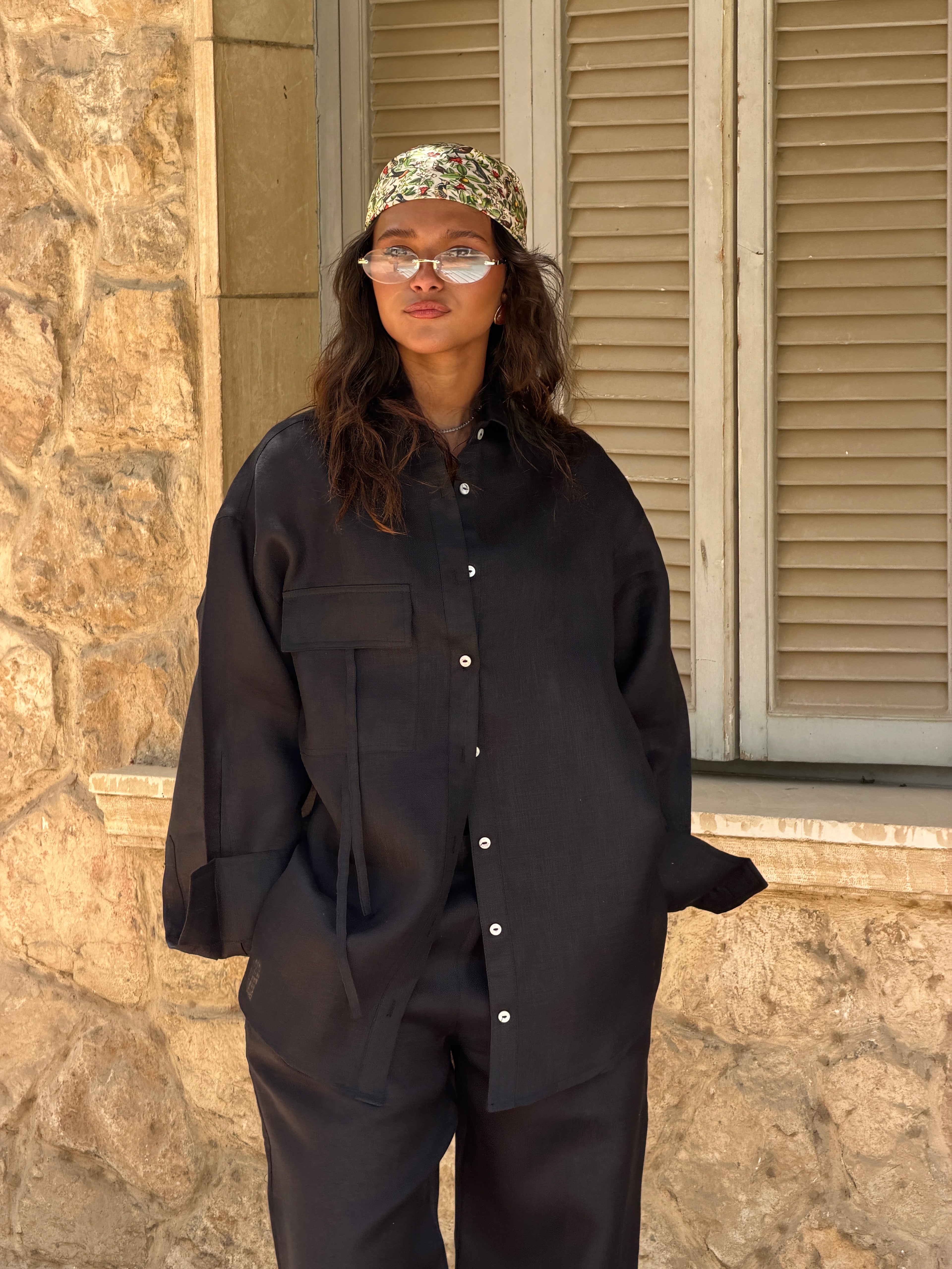 Black Linen Shirt