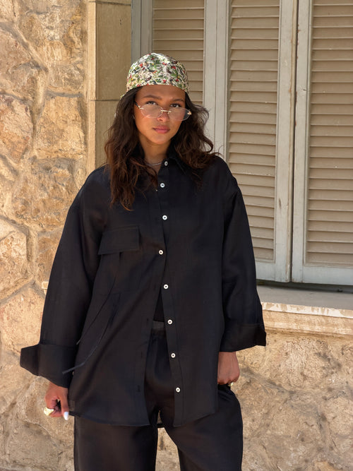 Black Linen Shirt