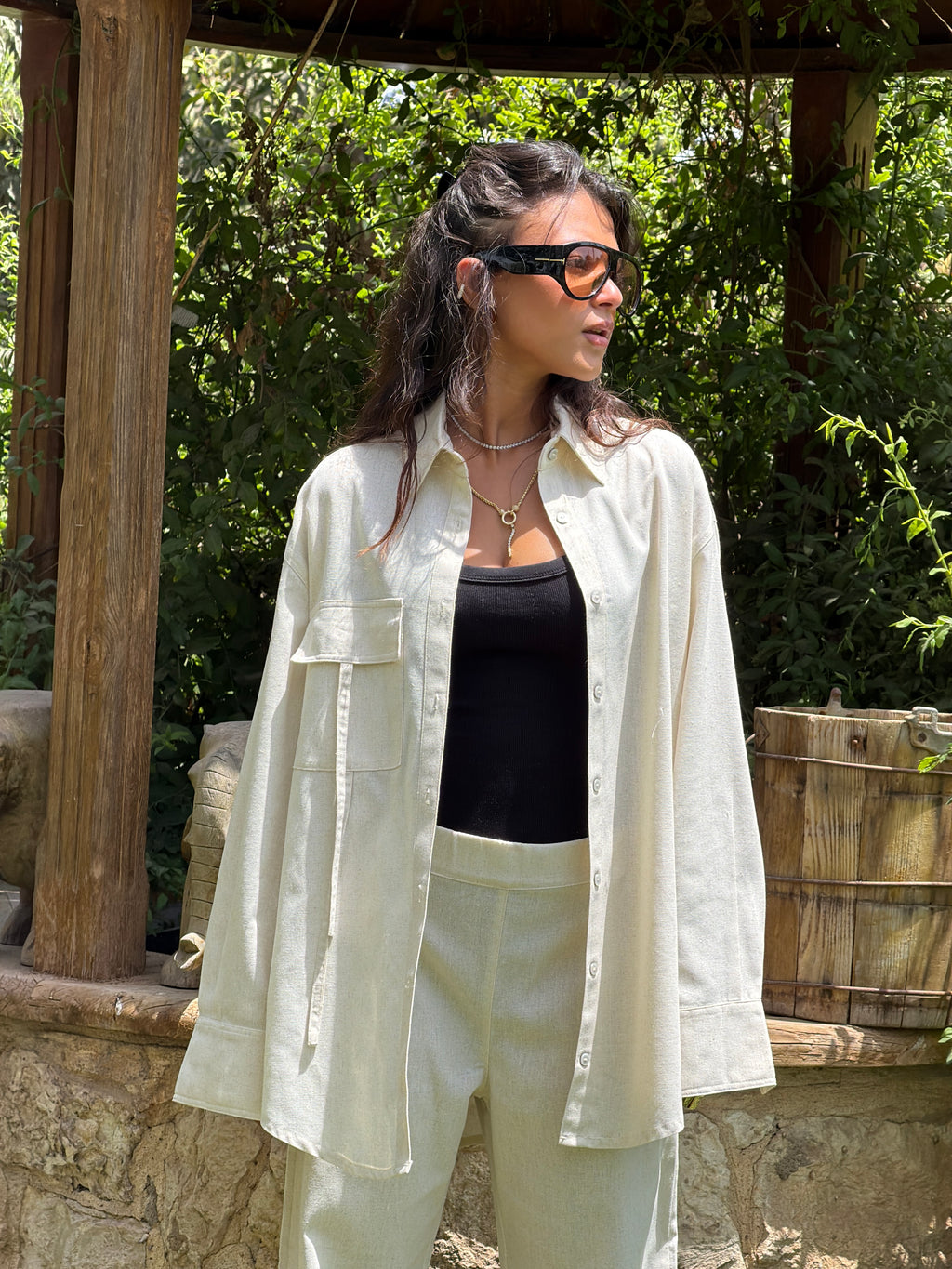Beige Linen Shirt