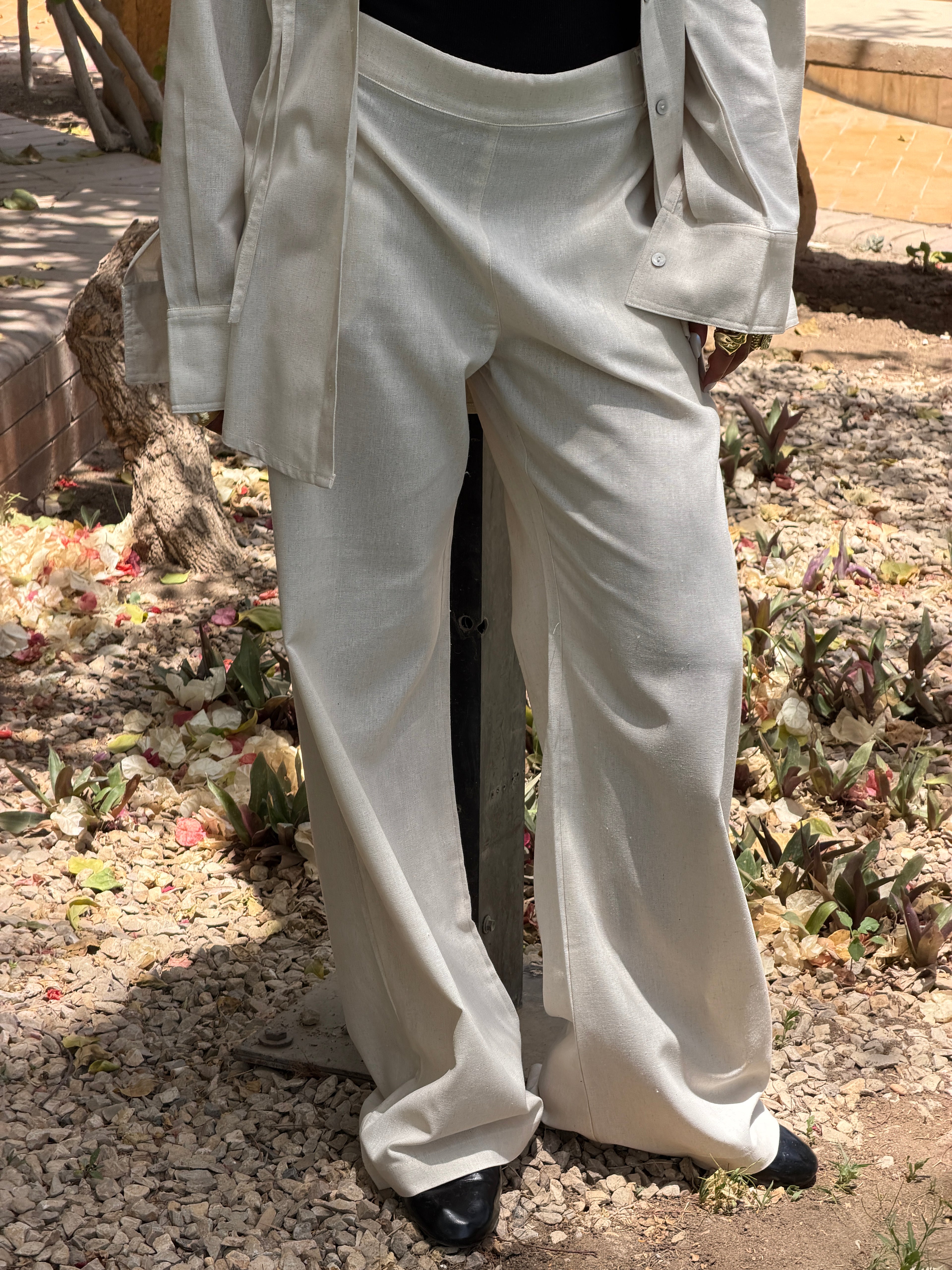 Beige Linen Pants